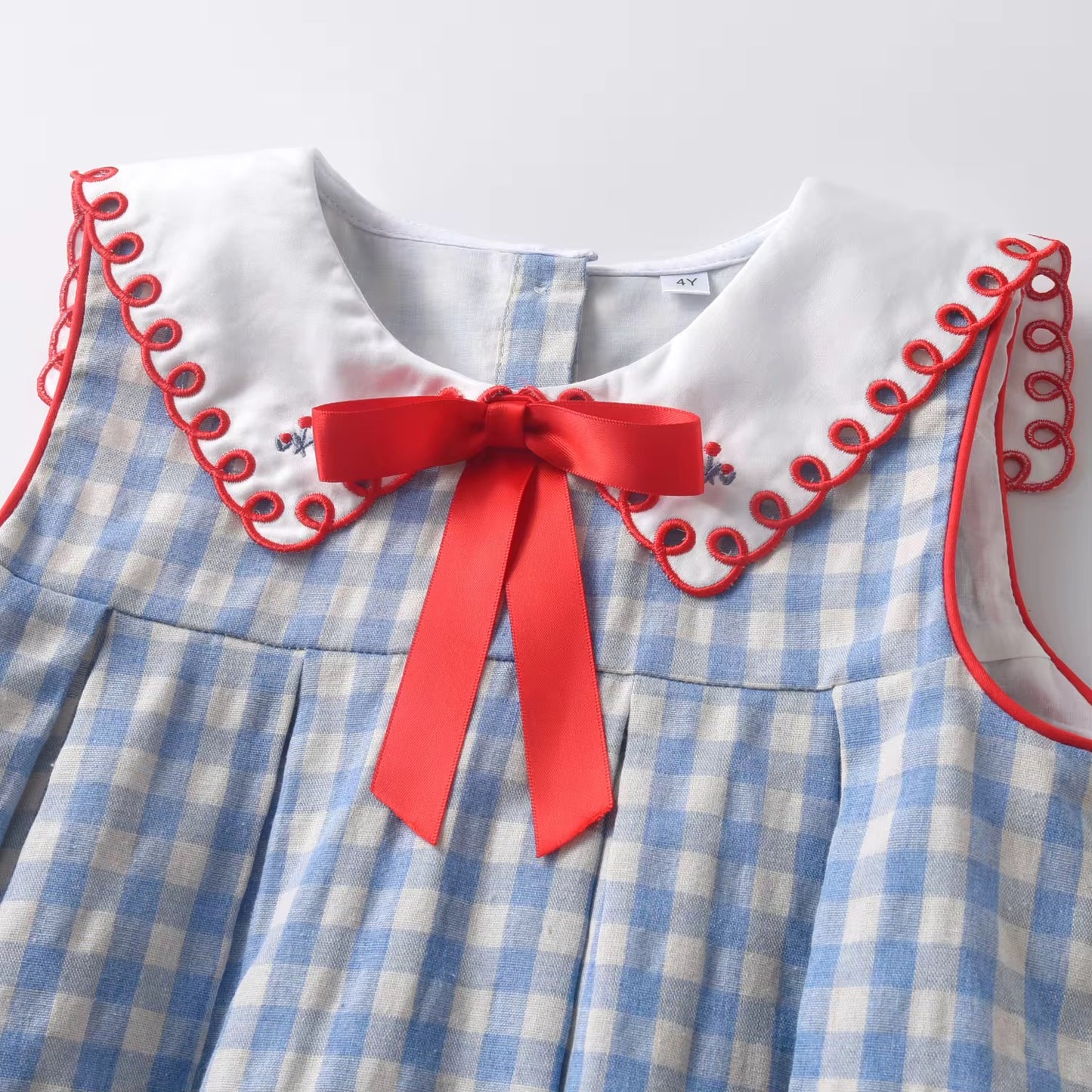 💙 Red Bow Summer Dress