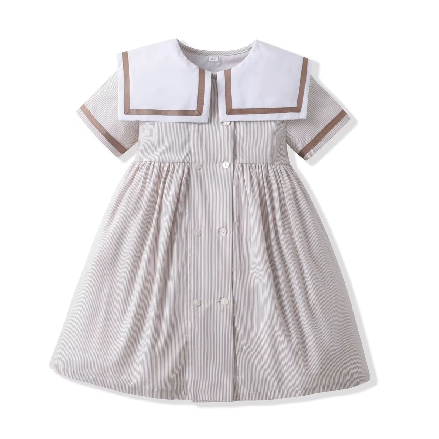 🤎⚓️ Sailor Chic Cotton Dress
