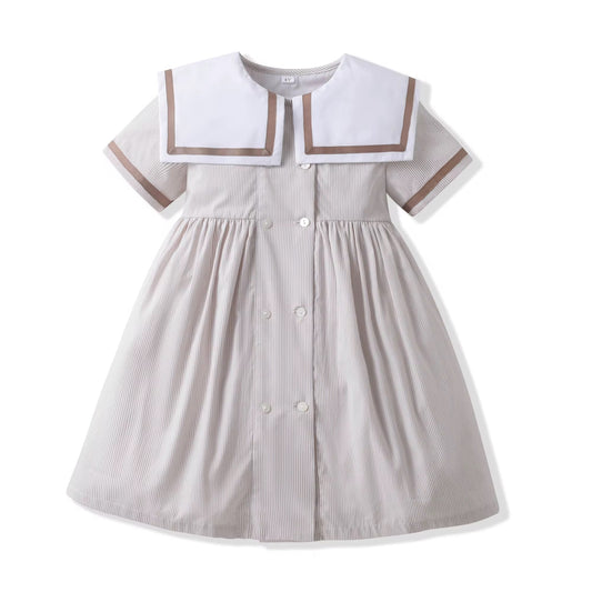 🤎⚓️ Sailor Chic Cotton Dress