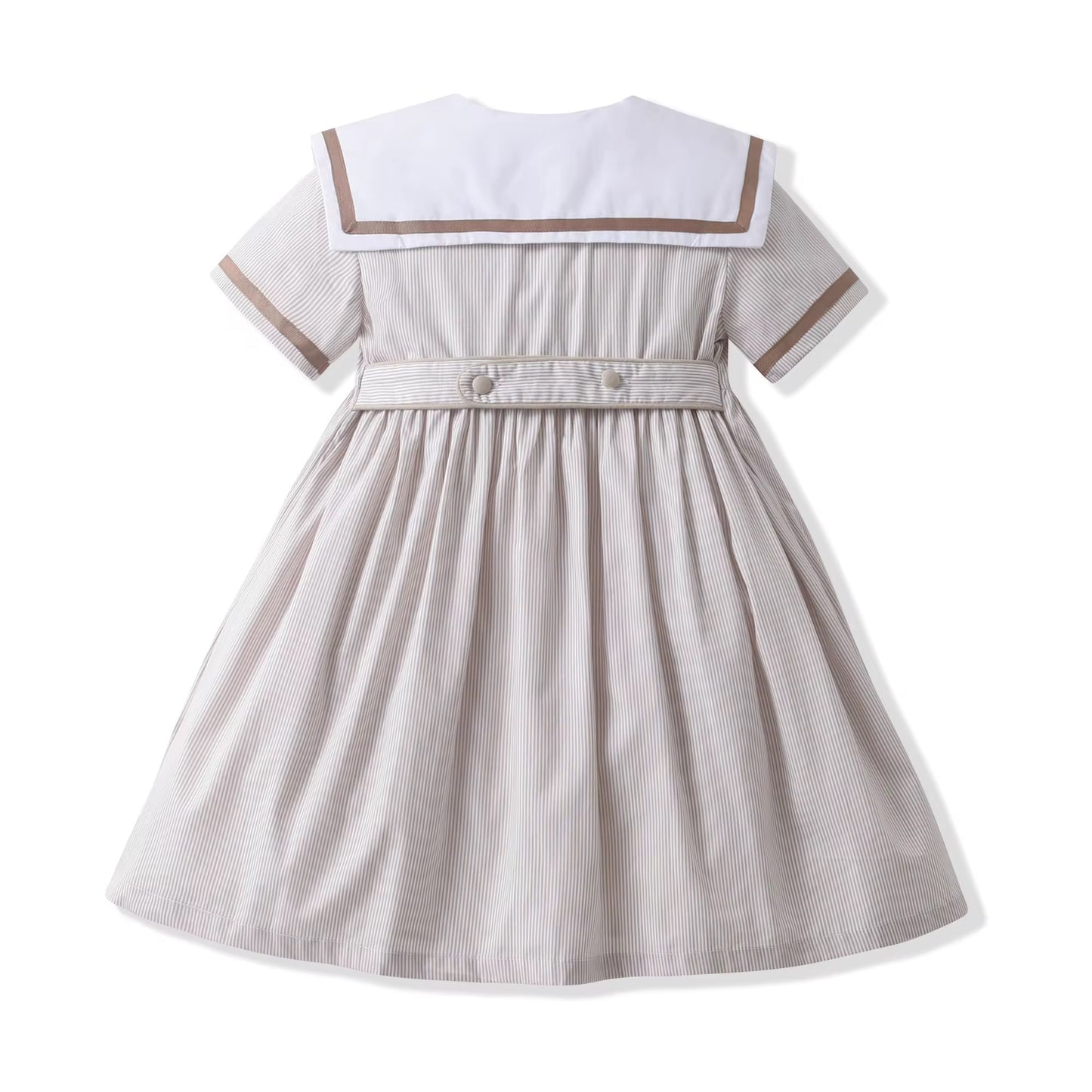 🤎⚓️ Sailor Chic Cotton Dress