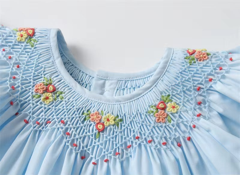 🌼🩵 Puffy Blossom Dress