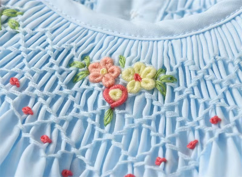 🌼🩵 Puffy Blossom Dress