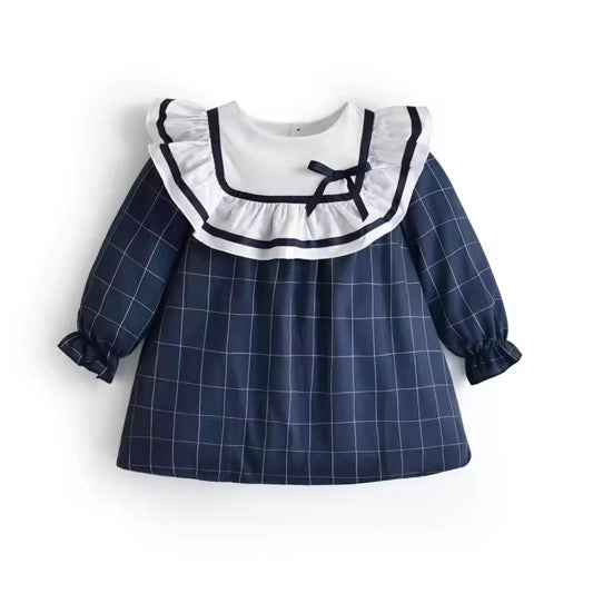 Puffy Navy Dress 🤍